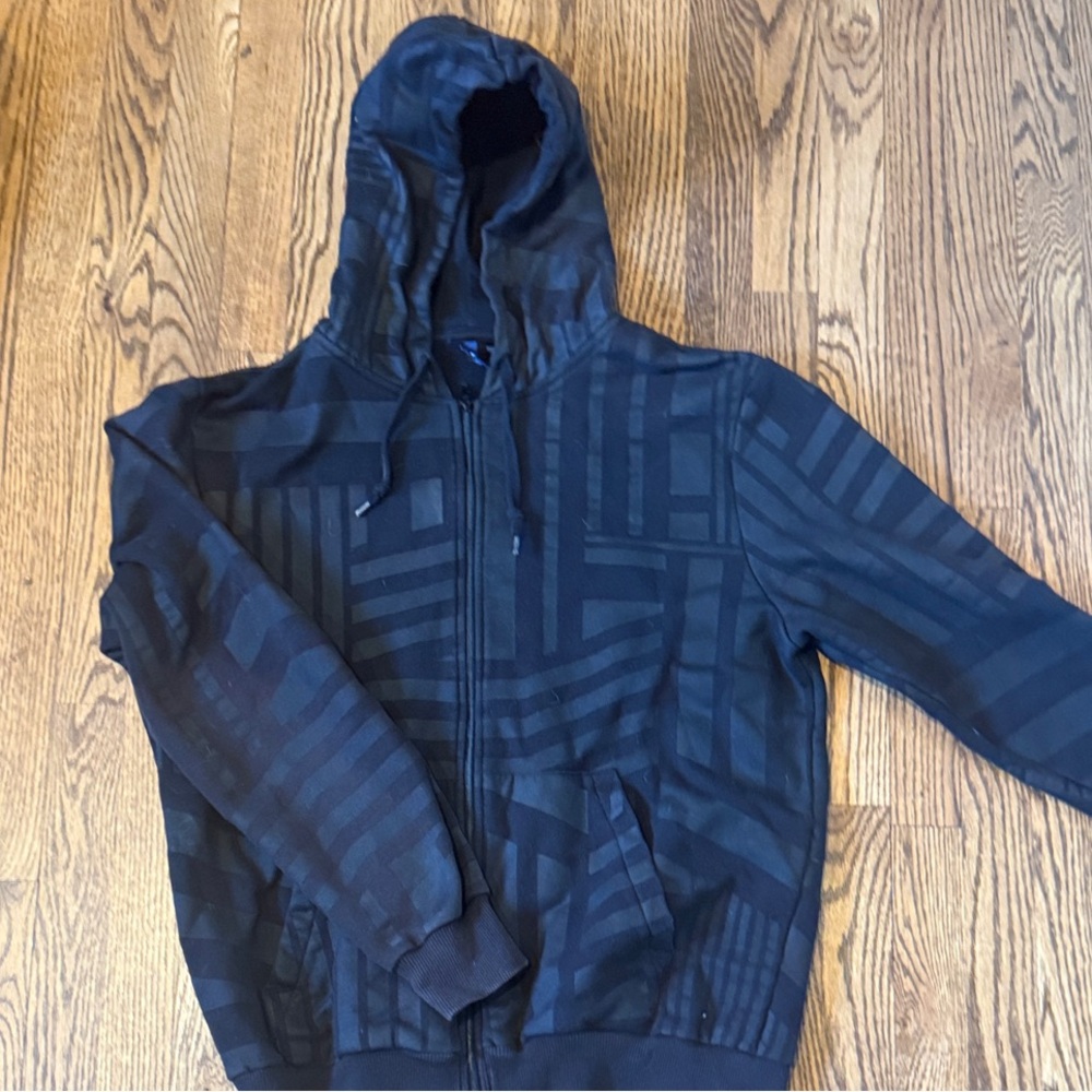 H&M / Divided Black Patterned full zip Hoodie
